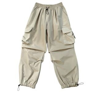Love Poem by Block Tan Wide‎ Leg Baggy Cargo Jogger Pants Size Medium NWOT